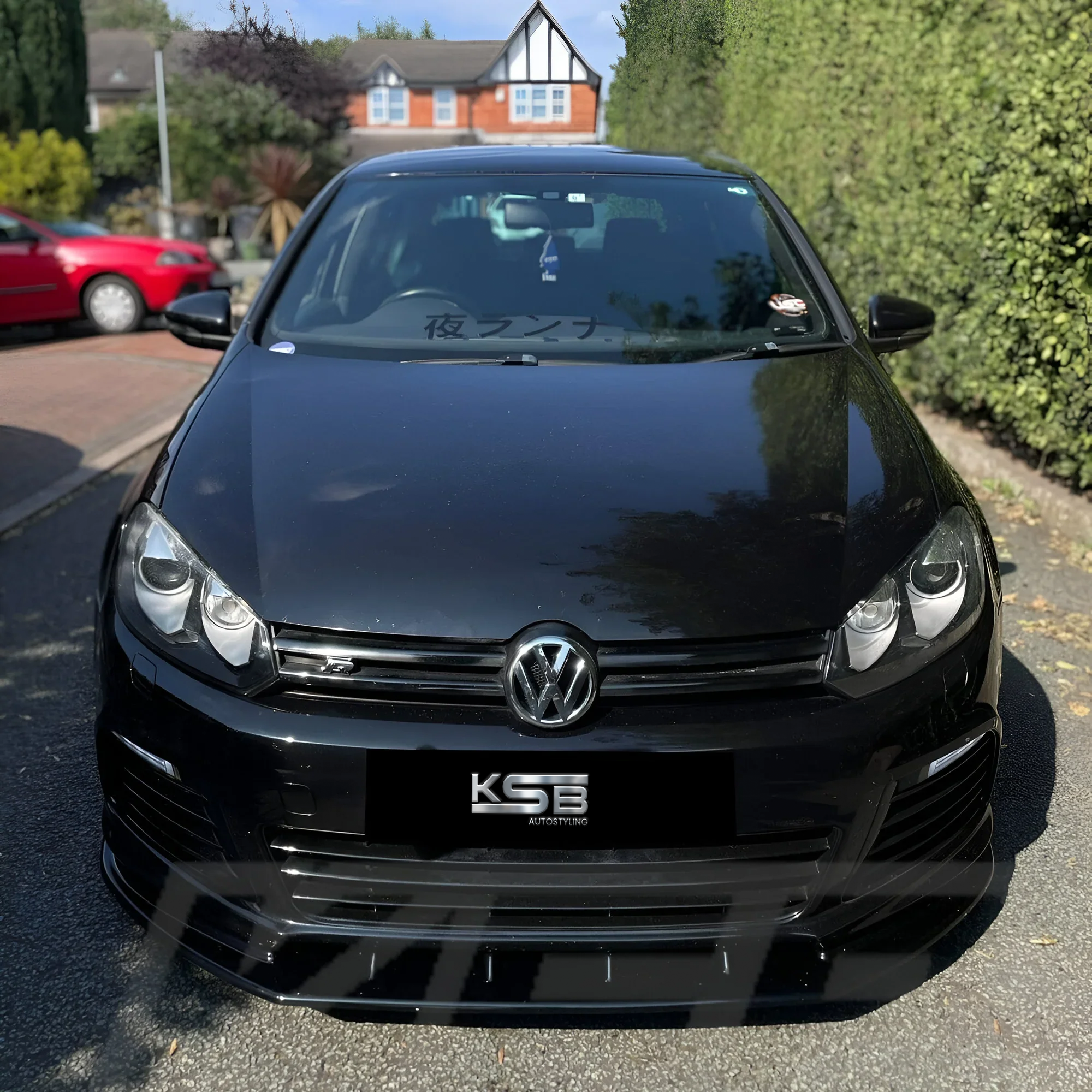 VW GOLF MK6 R FRONT SPLITTER & SIDE EXTENSIONS GLOSS BLACK ABS